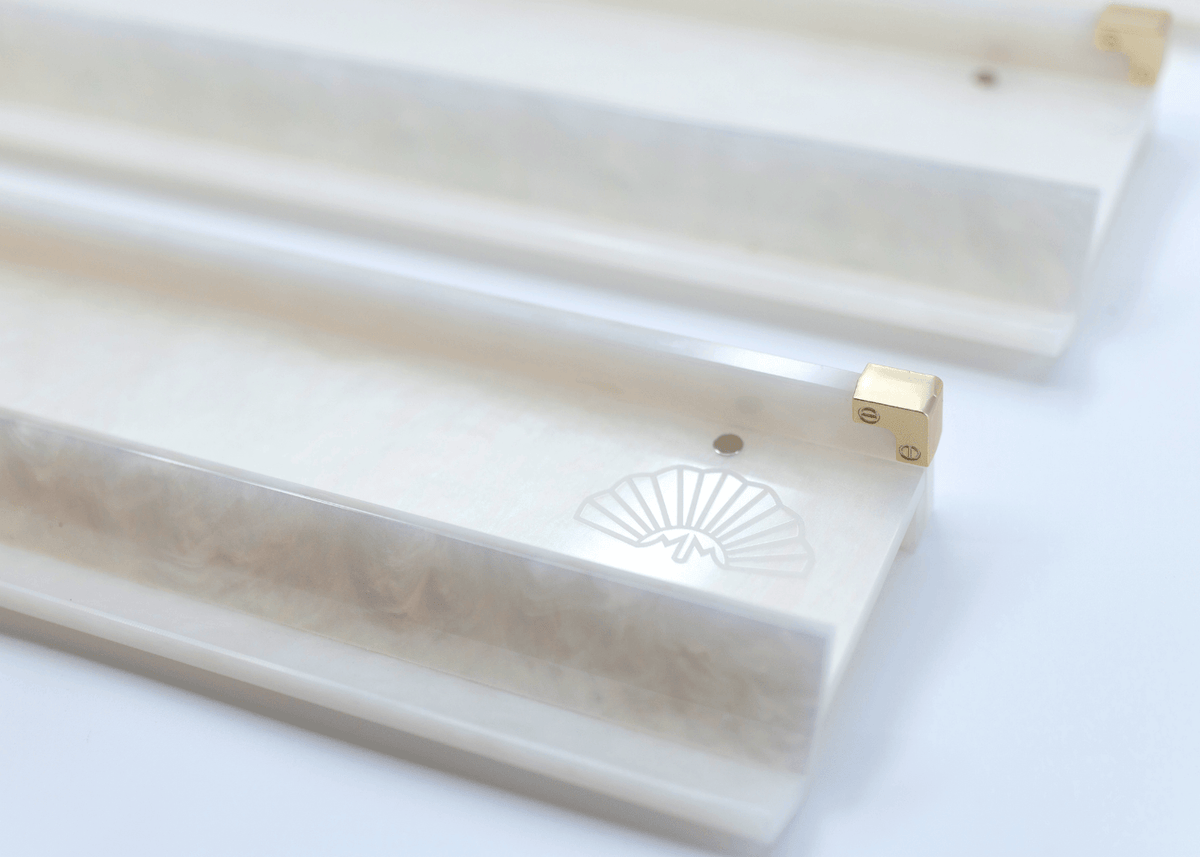 OPAL AND BRASS ACRYLIC RACKS