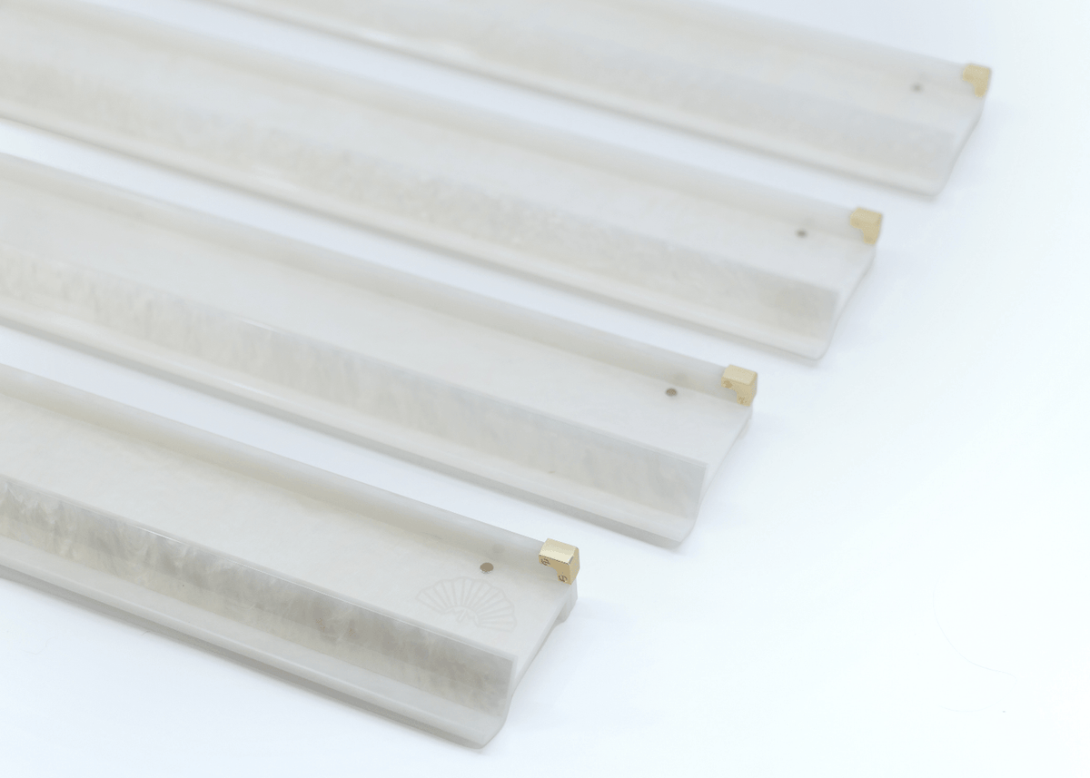 OPAL AND BRASS ACRYLIC RACKS