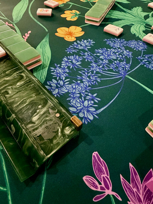 Motown Mahjong Heritage Jade and Brass Acrylic Racks