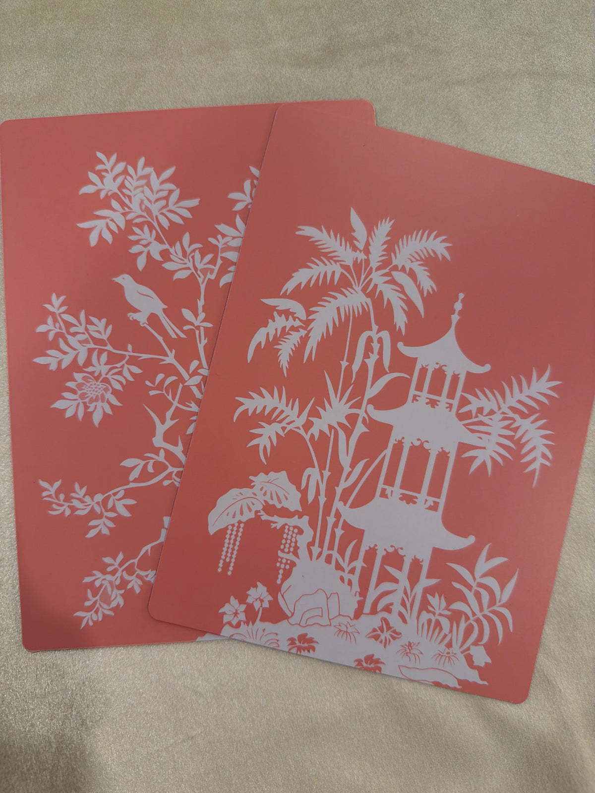 Tile Shufflers Chinoiserie coral