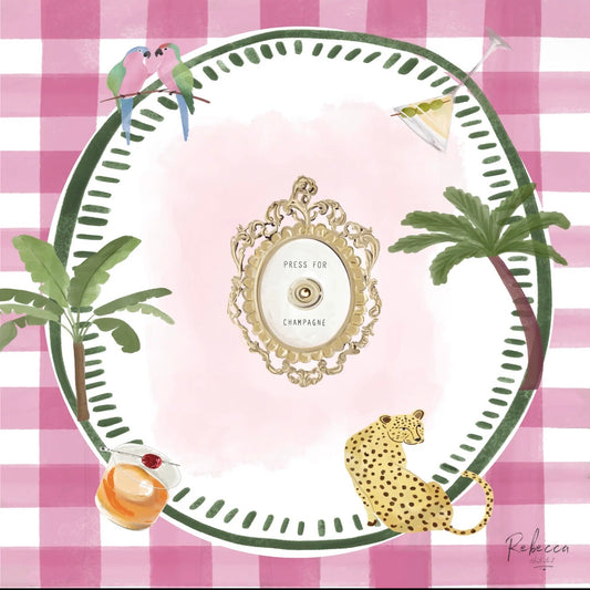 Pink Gingham-Mahjong Mat