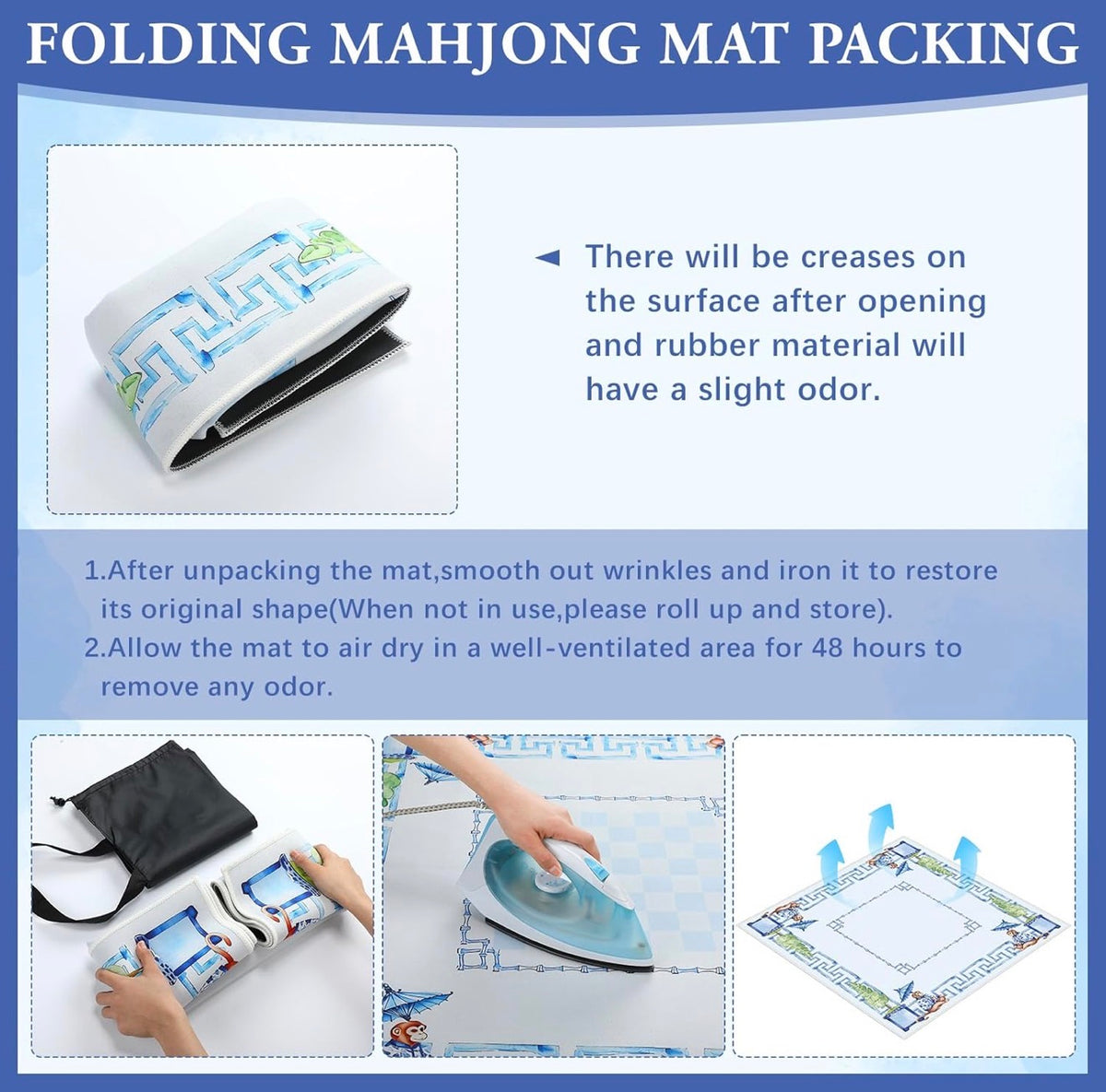 Blue Chinoiserie Mahjong Mat