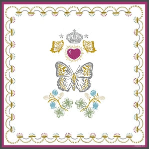 Club Mah Jenn D'or Flower Leatherette Mat - Jewel Tone 33”x33”